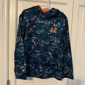 Like New Under Armour kids pullover hoodie sweatshirt blue orange. Size 5/6.‎